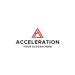 Flat letter mark initial ACCELERATION logo design