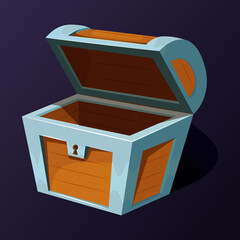 Treasure chest for animation. Key frame animation of wooden chest or box. Vector cartoon pictures wood ancient box closed illustration