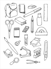 Set for the student (schoolchild). Vector