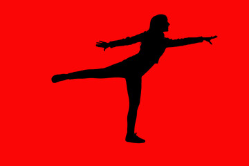 silhouette of young girl dancing modern dance