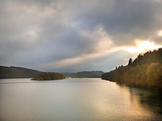 sunset over the river