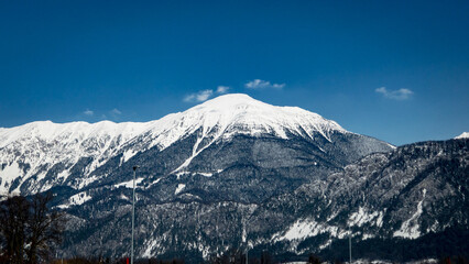 snow covered mountains