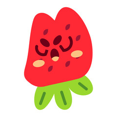 Cute Strawberry Mascot Emotion 1