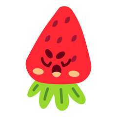 Cute Strawberry Mascot Emotion 4