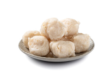 Fresh cuttlefish ball isolated on white background.