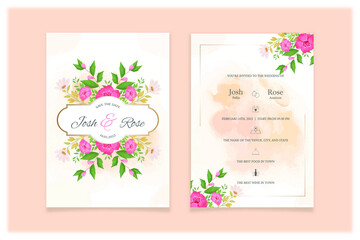 wedding card with flowers