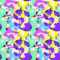 Seamless abstract wave shape vector colorful ornament