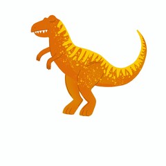 Cute dinosaur in cartoon style on isolated white background. Funny dinosaur for print on t-shirt, home decor, poster