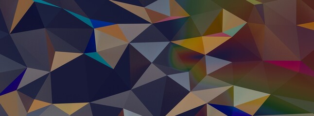 Abstract crystal background with refracting light and highlights in purple and yellow colors