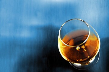 Strong alcohol drinks, hard liquors in glasses