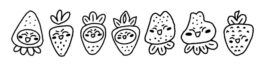 Collection of Cute Strawberry Emoticon