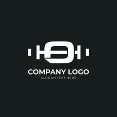 Letter O Logo With barbell. Fitness Gym logo. fitness vector logo design for gym and fitness