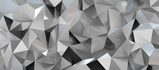 Fototapety  3D rendering of silver polygon wall i