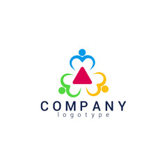 Teamwork Logo Design Elements isolated on white background