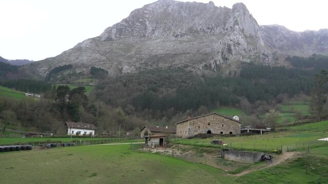  basque traditional  rural house in atxondo valley, basque country, spain