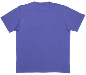 Blue trendy color of 2022 shortsleeve cotton tshirt template isolated on white