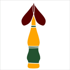 The image of a multicolored arrow symbol similar to a chess piece