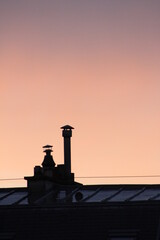 Chemin&eacute;es sur toits parisiens