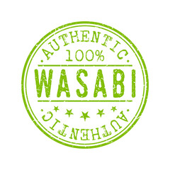 Sauce Wasabi Delicious Spicy Quality Japanese Recipe. Traditional Japan Stamp Design Vector Art.