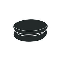 Macaroon Icon Silhouette Illustration. Cookie Bakery Vector Graphic Pictogram Symbol Clip Art. Doodle Sketch Black Sign.