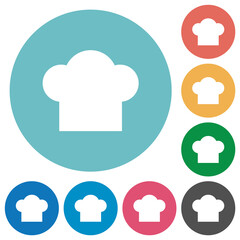 Obraz premium Chef hat solid flat round icons