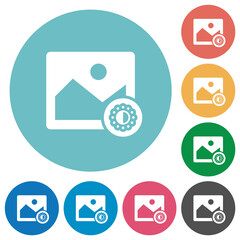 Image saturation flat round icons