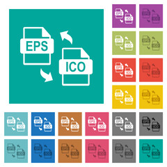 EPS ICO file conversion square flat multi colored icons