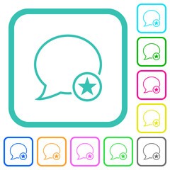 Message marked outline vivid colored flat icons