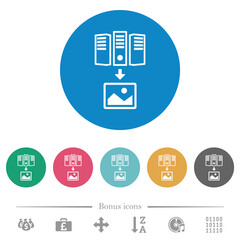 Download image from server solid flat round icons