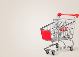 Black Friday 2021. Metal shopping cart for the huge sales on these dates.