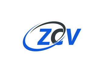 ZCV letter creative modern elegant swoosh logo design