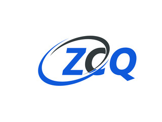 ZCQ letter creative modern elegant swoosh logo design