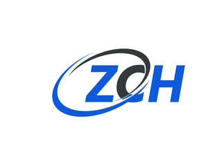 ZCH letter creative modern elegant swoosh logo design