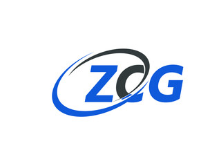 ZCG letter creative modern elegant swoosh logo design