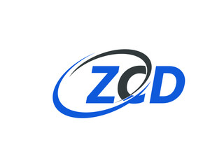 ZCD letter creative modern elegant swoosh logo design