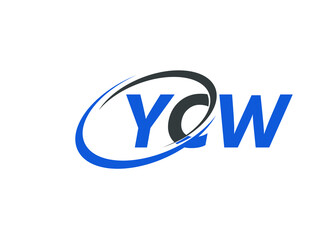 YCW letter creative modern elegant swoosh logo design