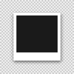 Old photo frame icon in flat style. Album vector illustration on white isolated background. Picture frame mockup sign business concept.