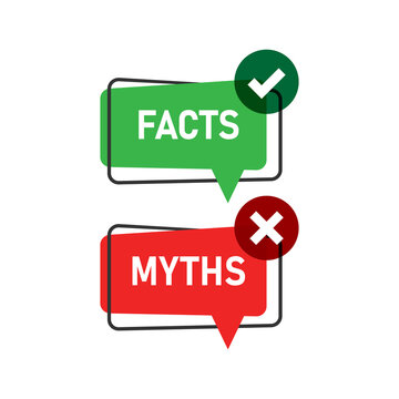 Myths vs facts icon in flat style. True or false vector illustration on white isolated background. Comparison sign business concept.
