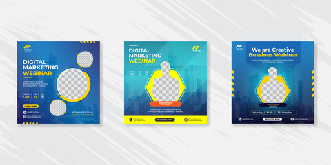 Digital marketing live webinar and corporate social media post template