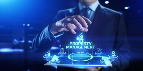 Property management system business technology concept.