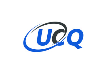 UCQ letter creative modern elegant swoosh logo design
