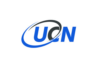 UCN letter creative modern elegant swoosh logo design