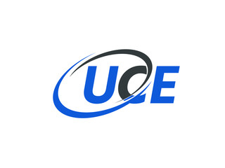 UCE letter creative modern elegant swoosh logo design