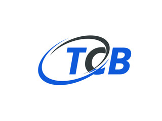 TCB letter creative modern elegant swoosh logo design