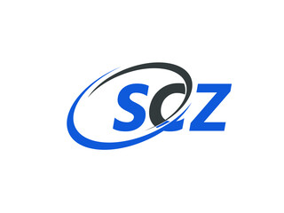 SCZ letter creative modern elegant swoosh logo design
