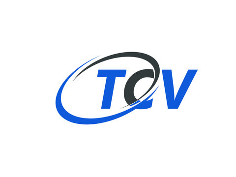 TCV letter creative modern elegant swoosh logo design