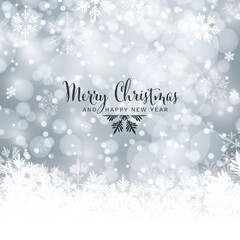 Christmas flyer card template with snowy background