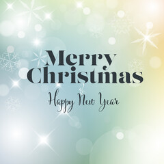 Christmas flyer card template with snowy background