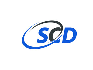 SCD letter creative modern elegant swoosh logo design