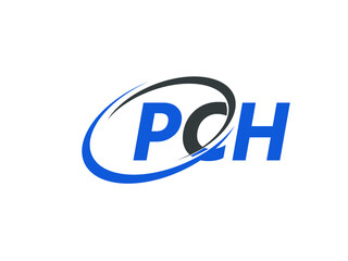 PCH letter creative modern elegant swoosh logo design